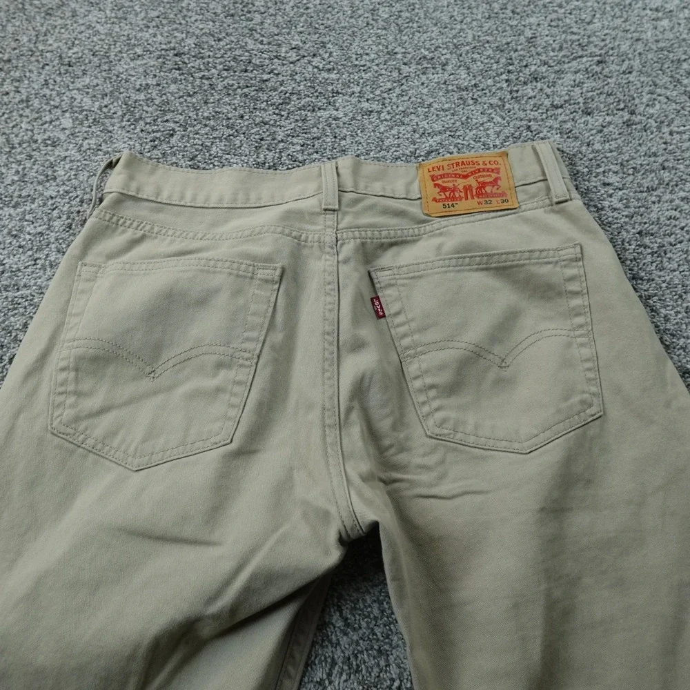 NEW Levis Jeans Mens 32X30 Beige Tan Brown Denim Pants 514‎ Straight 5 Pocket